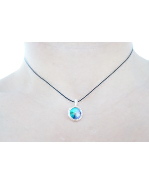 Petit pendentif rond arc-en-ciel ou multicolore en cristal de Swarovski Pendentifs en perles et cristal