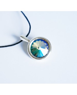 Rainbow/multi-colored Swarovski crystal small round pendant Beaded pendants