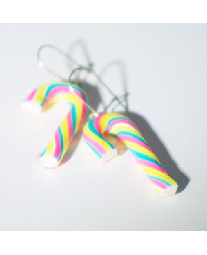 Boucles d'oreilles sucres d'orge multicolores Boucles d'oreilles