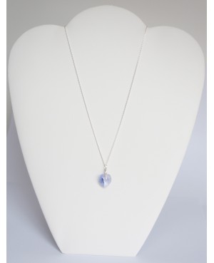 Pendentif coeur en cristal transparent bleu / violet Pendentifs coeur
