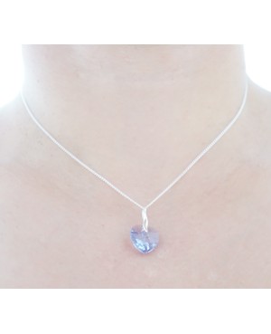 Pendentif coeur en cristal transparent bleu / violet Pendentifs coeur
