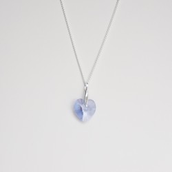 Pendentif coeur en cristal transparent bleu / violet