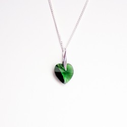Clear green crystal heart...