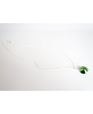 Collier coeur en cristal transparent vert Pendentifs coeur