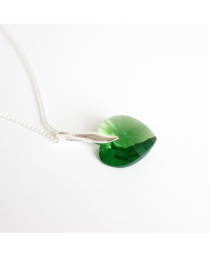 Collier coeur en cristal transparent vert Pendentifs coeur