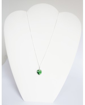 Collier coeur en cristal transparent vert Pendentifs coeur