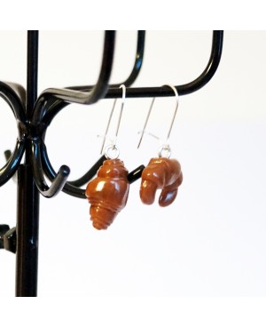 Boucles d'oreilles gourmandes en forme de croissants Boucles d'oreilles