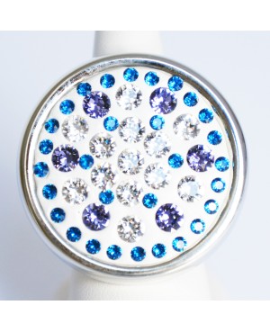 Grande bague multicolore imitation pierres précieuses Bagues fantaisie en perles, cristal et résine