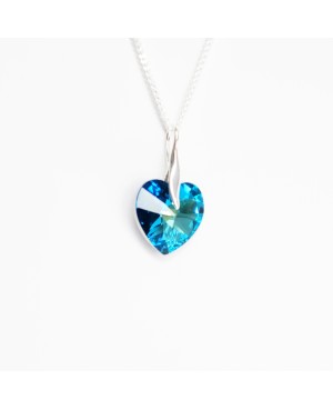 Collier coeur bleu en cristal Pendentifs coeur