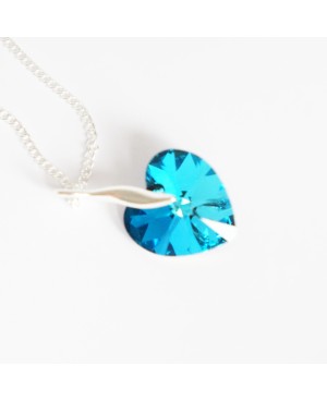 Collier coeur bleu en cristal Pendentifs coeur