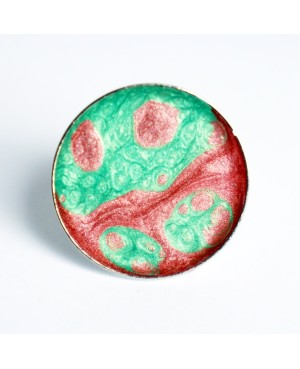 Bague réglable verte et rouge Bagues en peinture et résine