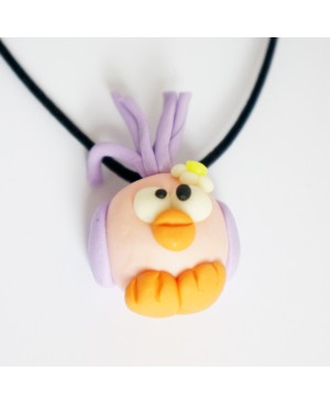 Purple bird pendant Polymer clay pendants