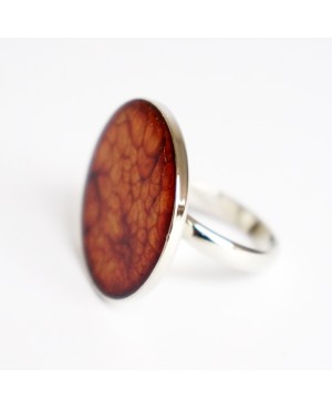 Red adjustable ring with yellow sparkle Painted resin rings