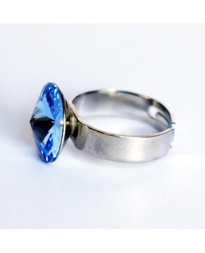 “Sapphire” blue Swarovski crystal ring “Solitaire” Swarovski crystal ring