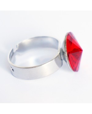 Bague imitation "rubis" rouge en cristal de Swarovski Bagues "solitaire" en cristal