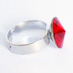 Bague imitation "rubis" rouge en cristal de Swarovski