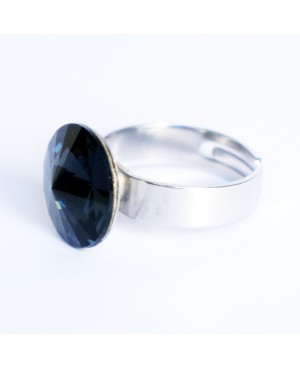 “Onyx” black Swarovski crystal ring “Solitaire” Swarovski crystal ring