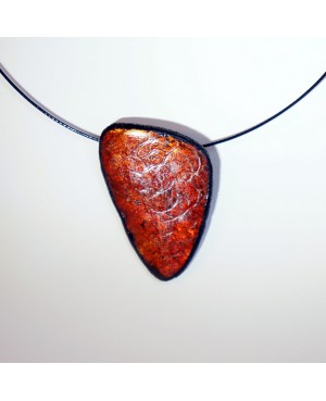 Handmade triangular red pendant Polymer clay pendants