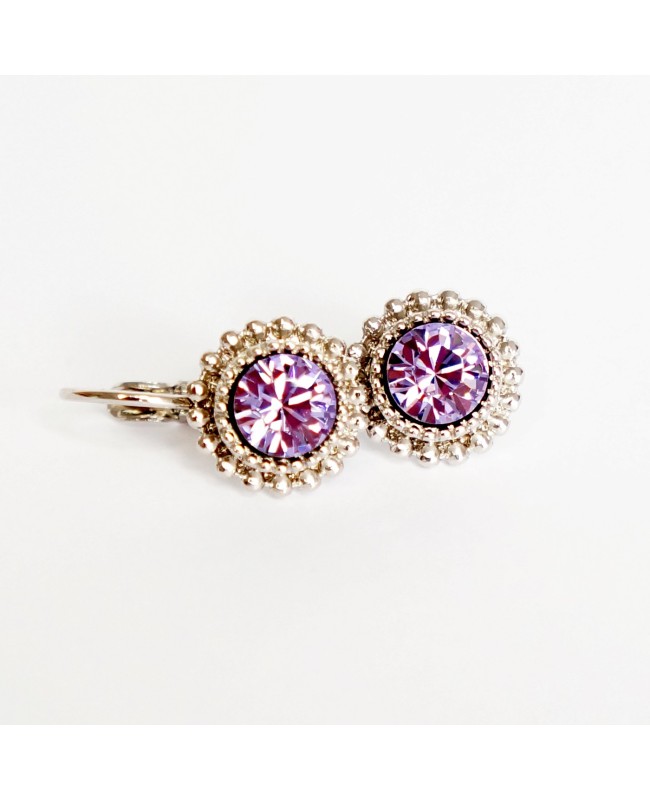 Boucles d'oreilles pendantes violettes claires