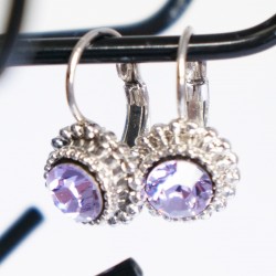 Boucles d'oreilles pendantes violettes claires
