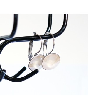 White round drop earrings Crystal and beaded earrings