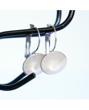 White round drop earrings Crystal and beaded earrings