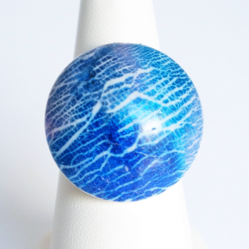 Blue handmade ring
