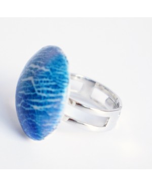 Bague bleue fait-main Bagues gourmandes et en pâte polymère
