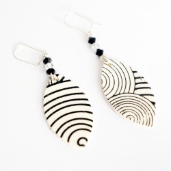 White and black earrings