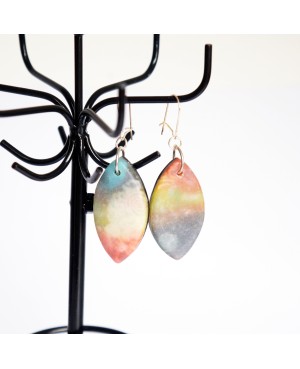 Boucles d'oreilles longues multicolores Boucles d'oreilles artisanales (fait-main)