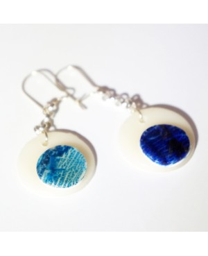 White and blue earrings Handcrafted earrings