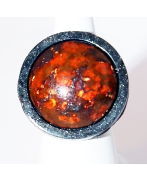 Big red and black adjustable ring Quirky and polymer clay rings