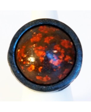 Grande bague réglable rouge et noire Bagues gourmandes et en pâte polymère