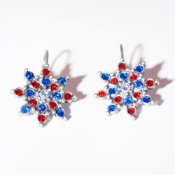 Red and blue star earrings