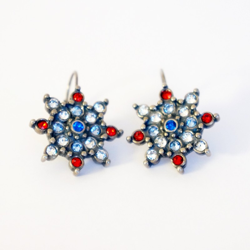 Red, white and blue star earrings