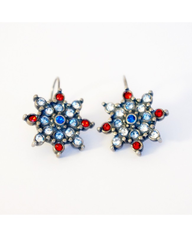 Red, white and blue star earrings