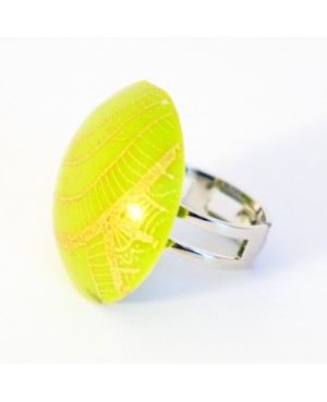 Bague verte et dorée Soldes à -10%