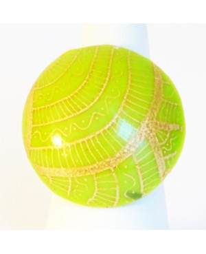 Bague verte et dorée Soldes à -10%