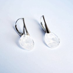 Clear Swarovski crystal and silver earrings