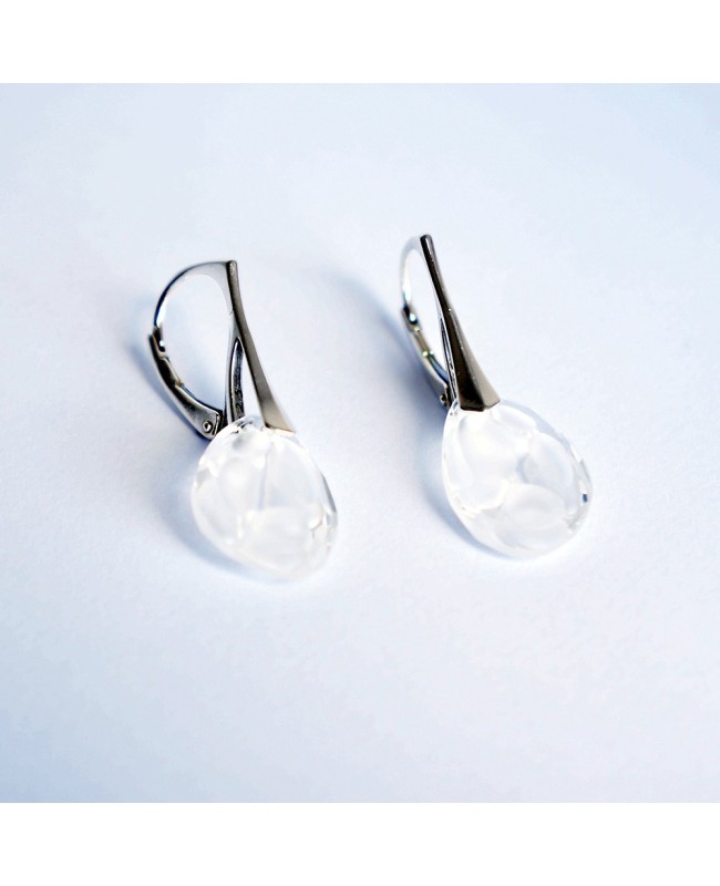 Boucles d'oreilles transparentes en cristal de Swarovski et argent