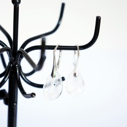 Boucles d'oreilles transparentes en cristal de Swarovski et argent
