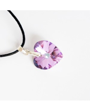 Pendentif coeur rose et multicolore en cristal de Swarovski Pendentifs coeur