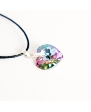 Pink and multicolored Swarovski crystal heart pendant Heart pendants