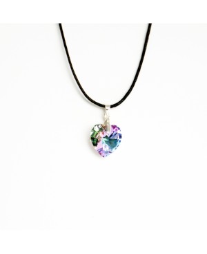 Pendentif coeur rose et multicolore en cristal de Swarovski Pendentifs coeur