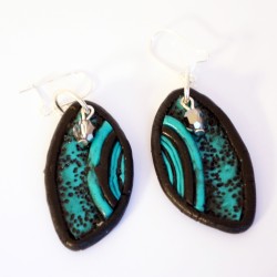 Handmade turquoise and black earrings