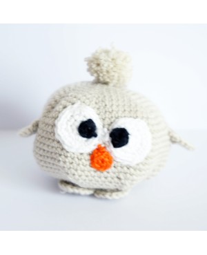 Hibou (ou chouette) gris réalisé au crochet Doudous et amigurumis