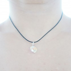 Transparent Swarovski crystal heart pendant