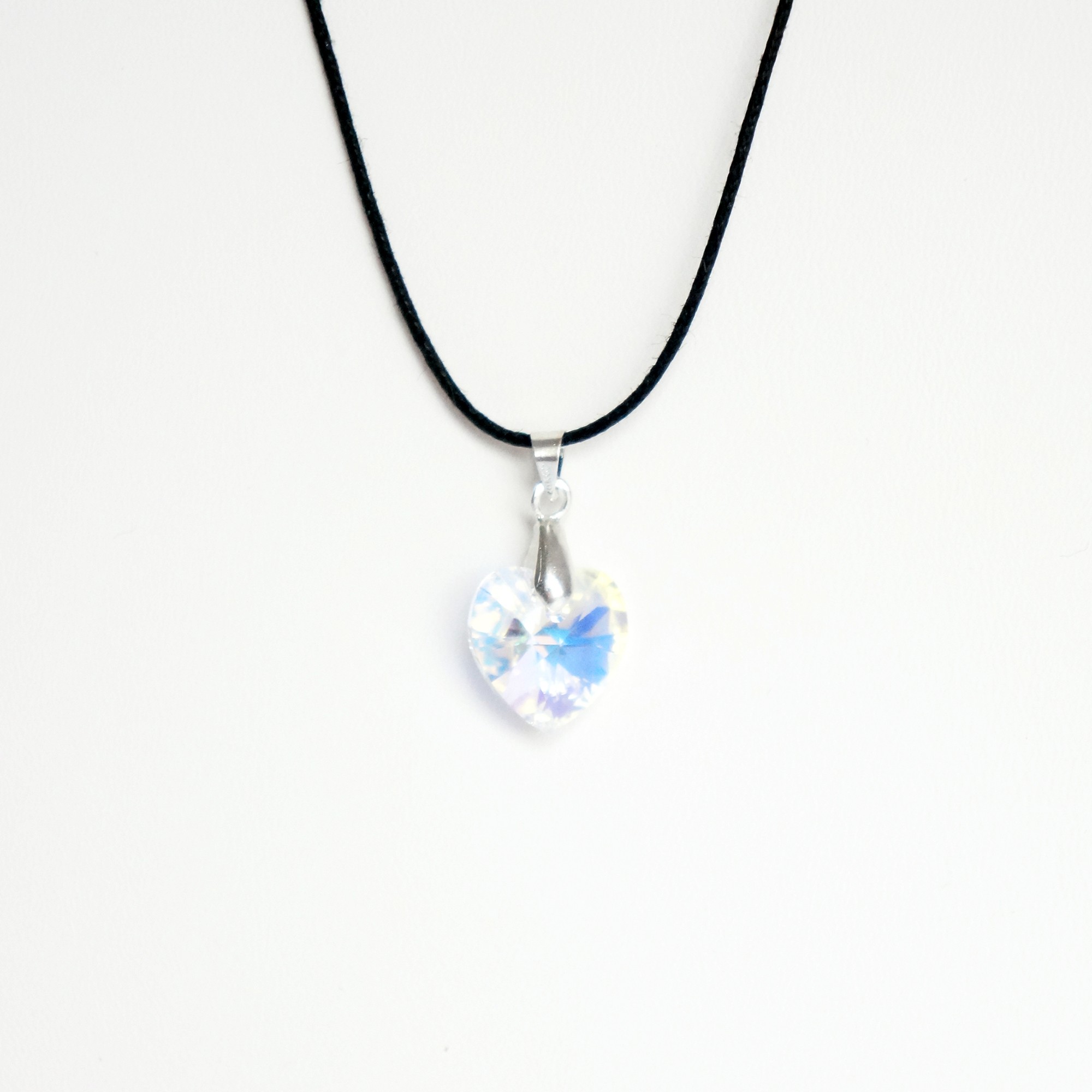 Pendentif coeur transparent en cristal de Swarovski - Les Bijoux du...