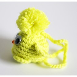 Petit oiseau "piou-piou" jaune - bijou de sac