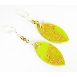 Fluorescent green ring, necklace and earrings set